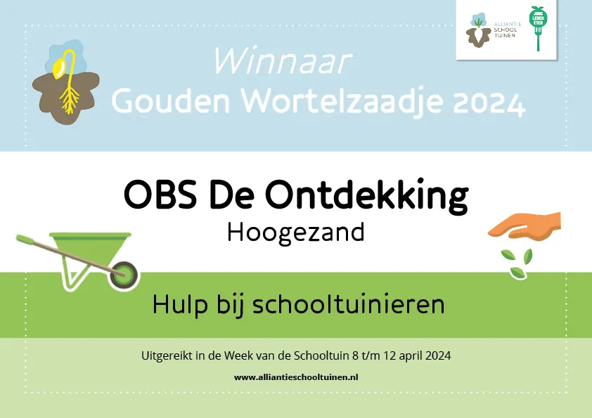 Gouden Wortelzaadje 2024 oorkonde